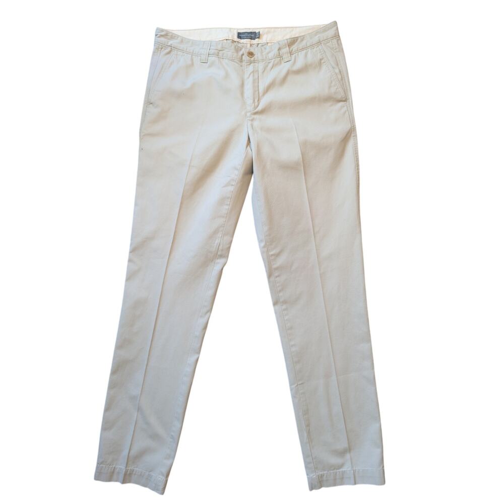 L.L. Bean Signature Men's 36x34 Slim Straight Canvas Chino Pants Khaki 304107